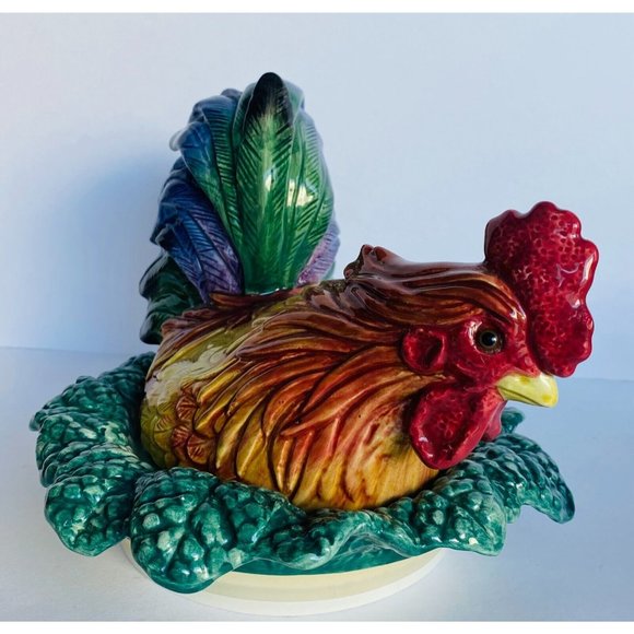 Fitz and Floyd,  Fitz & Floyd Classic Rooster canister Cookie Jar vintage, mint - Picture 11 of 16